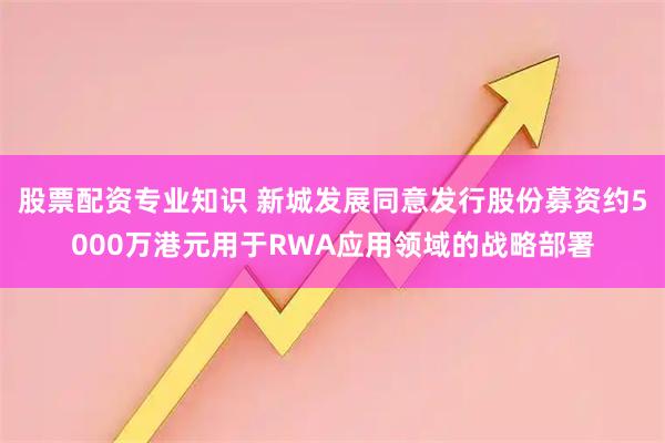 股票配资专业知识 新城发展同意发行股份募资约5000万港元用于RWA应用领域的战略部署
