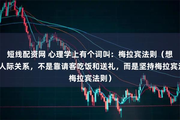短线配资网 心理学上有个词叫：梅拉宾法则（想搞好人际关系，不是靠请客吃饭和送礼，而是坚持梅拉宾法则）