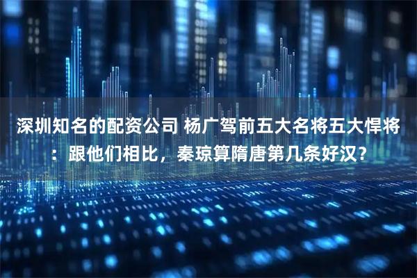深圳知名的配资公司 杨广驾前五大名将五大悍将：跟他们相比，秦琼算隋唐第几条好汉？